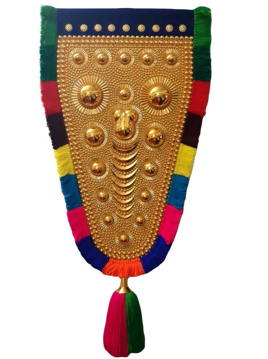 Bunny Bear | 2.50 FOOT | Kerala traditional gold plated ornamental decorative wall hanging nettipattom (caparison) by artisans from kerala