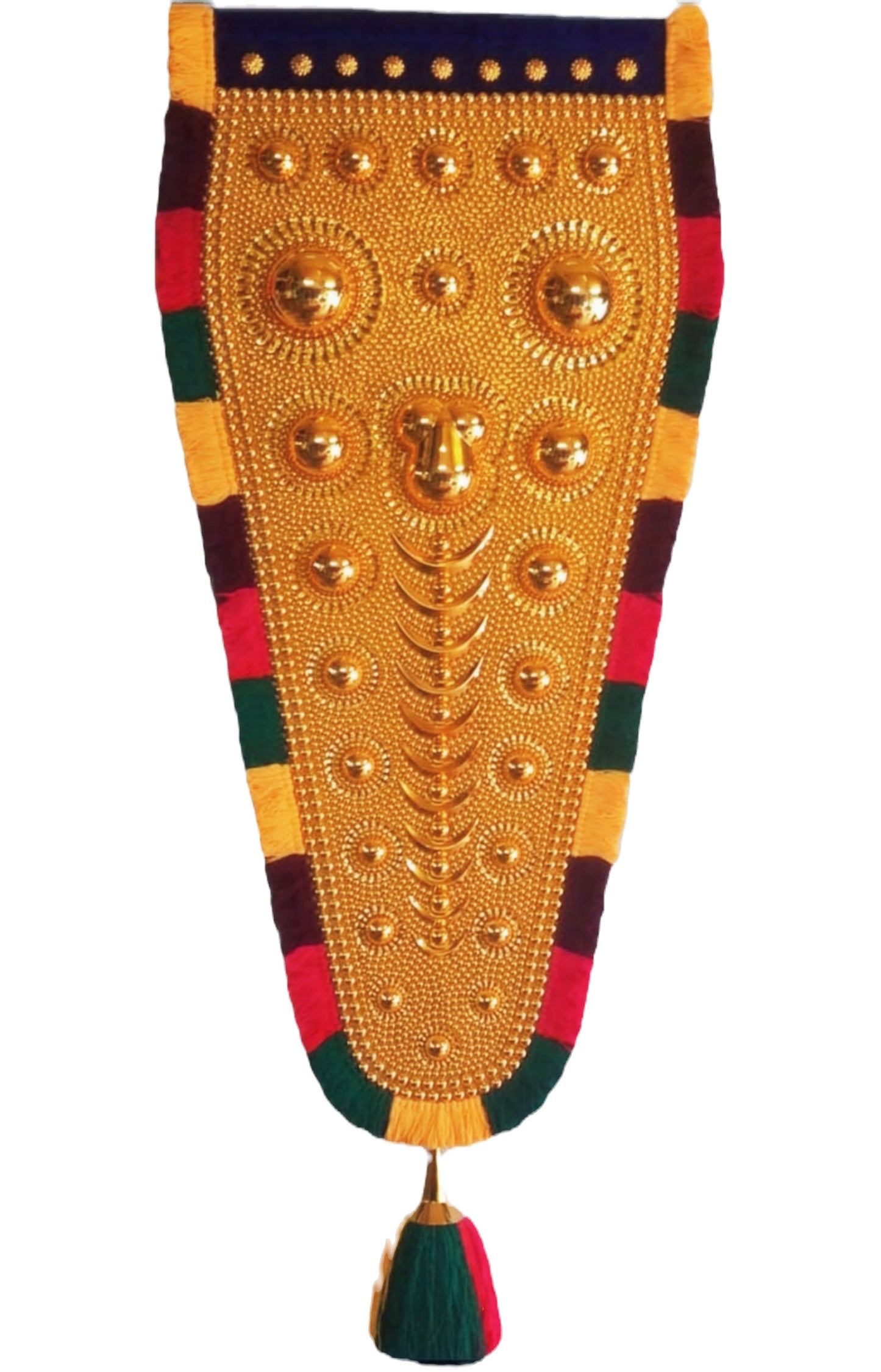 OAK N' OAK | 5 FEET | Kerala Traditional Gold Plated Ornamental Decorative Wall Hanging nettipattam (Caparison) by artisans from Kerala