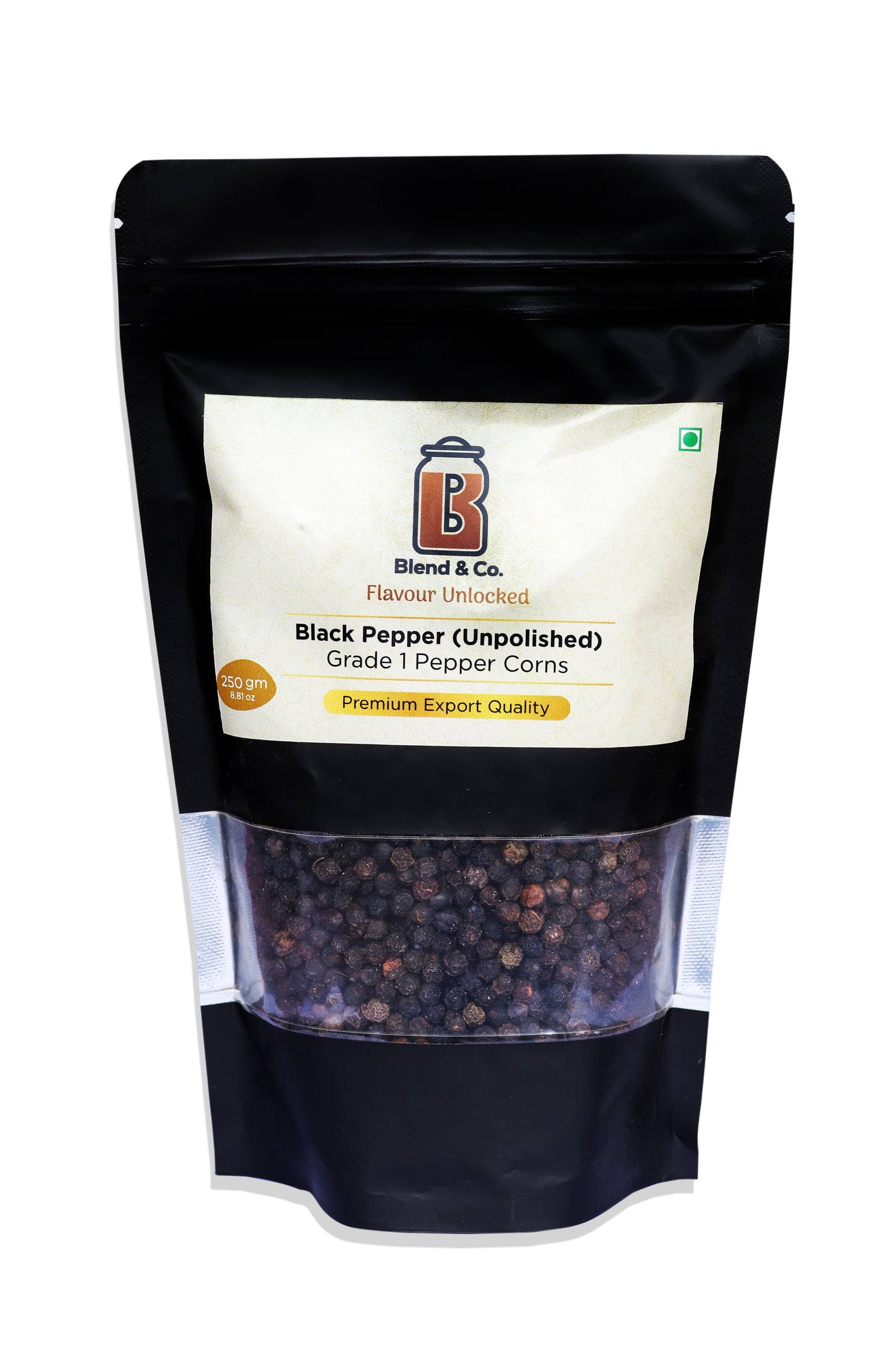 Blends & Co | Black Pepper Whole (12mm Extra Bold) | Aromatic Kali Mirch