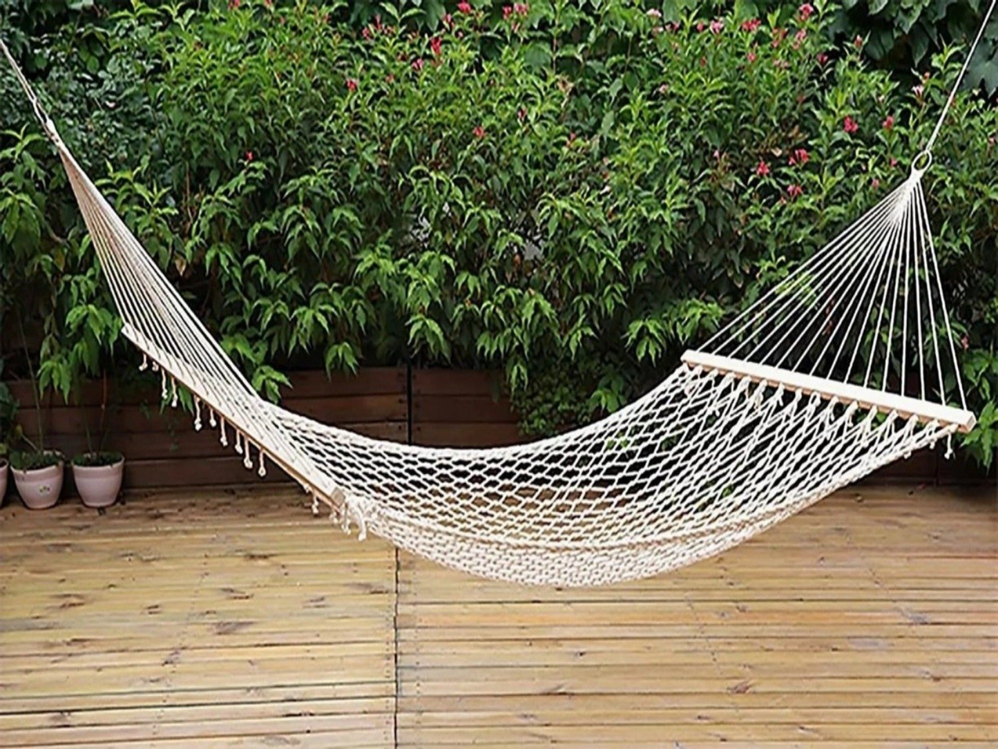 HAMMOCKS INDIA | 3 Ft. 8 in Wide x 11 Ft Overall Length | Cotton Rope Hammock | Single