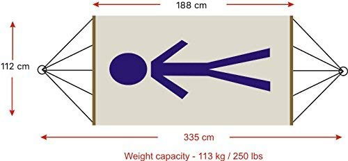 HAMMOCKS INDIA | 3 Ft. 8 in Wide x 11 Ft Overall Length | Cotton Rope Hammock | Single