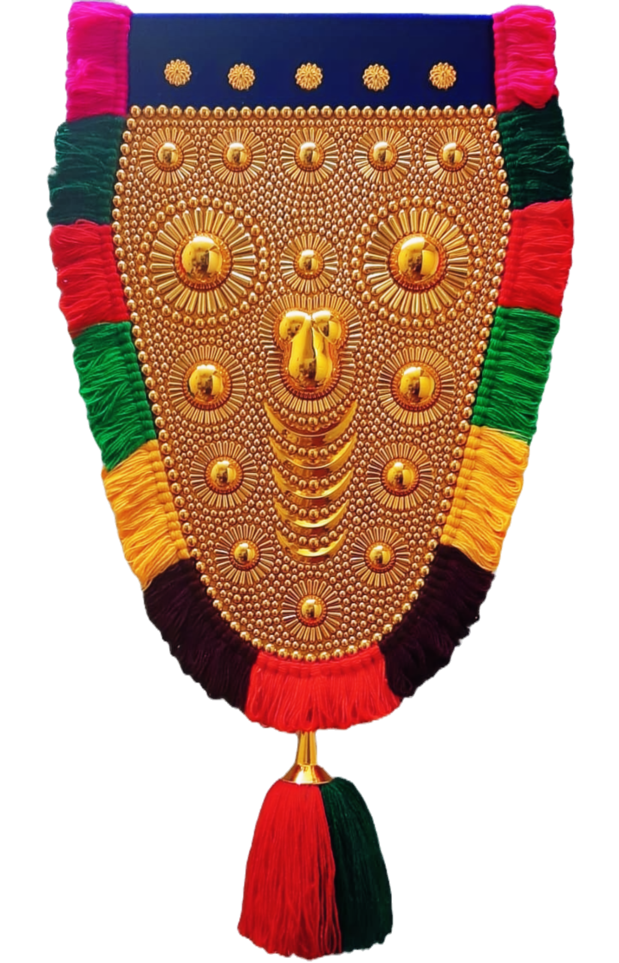 OAK N' OAK | 2 FEET | Kerala Traditional Gold Plated Ornamental Decorative Wall Hanging nettipattam (Caparison) by artisans from Kerala