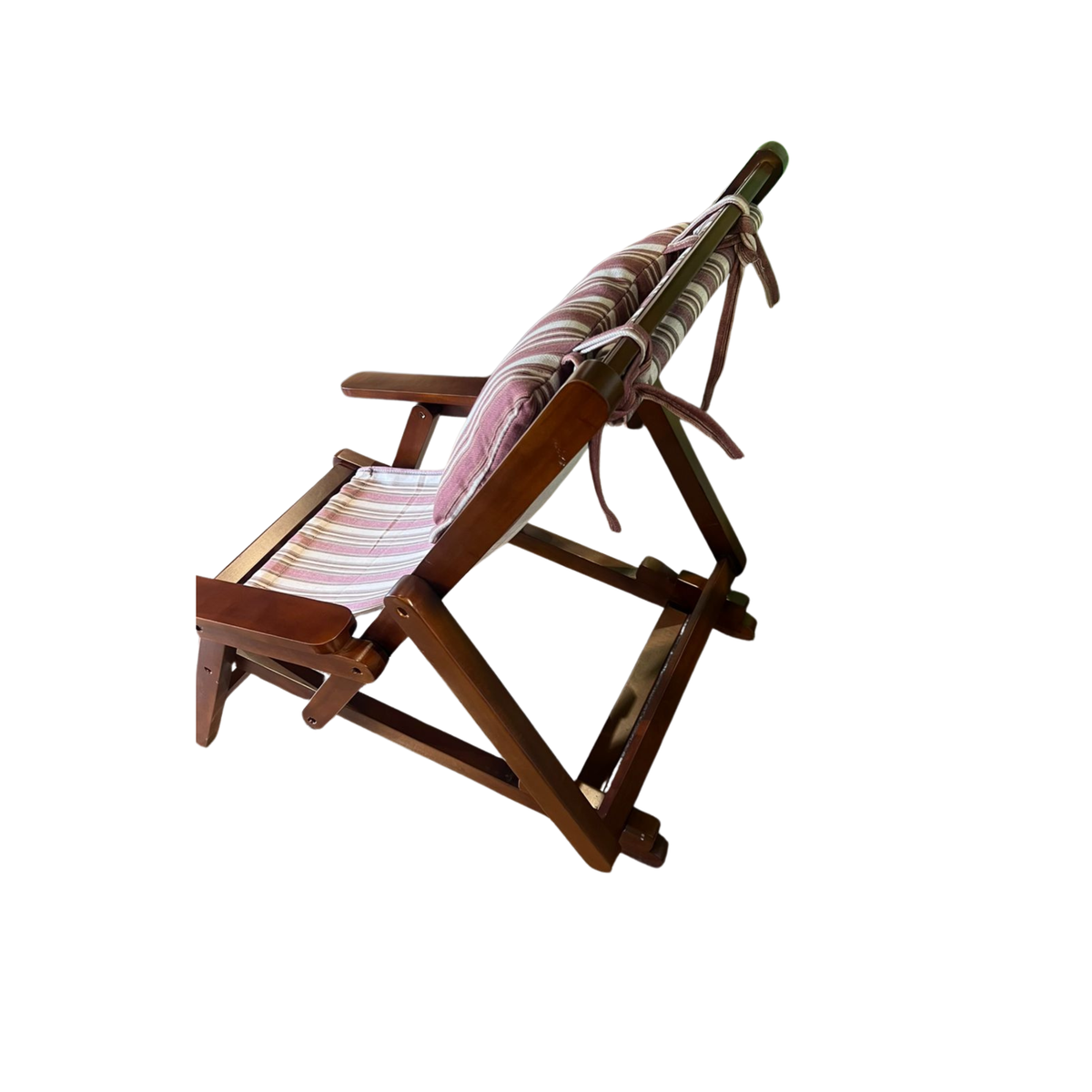 OAK N' OAK Easy Chair | Unshakable Foldable Hardwood Recliner | Head Pillow