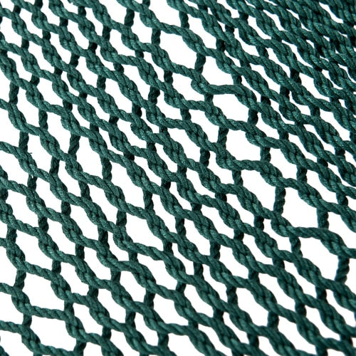 Green Polyester Rope Hammock | 4.7 Ft Wide | Double | Oak Spreader Bar