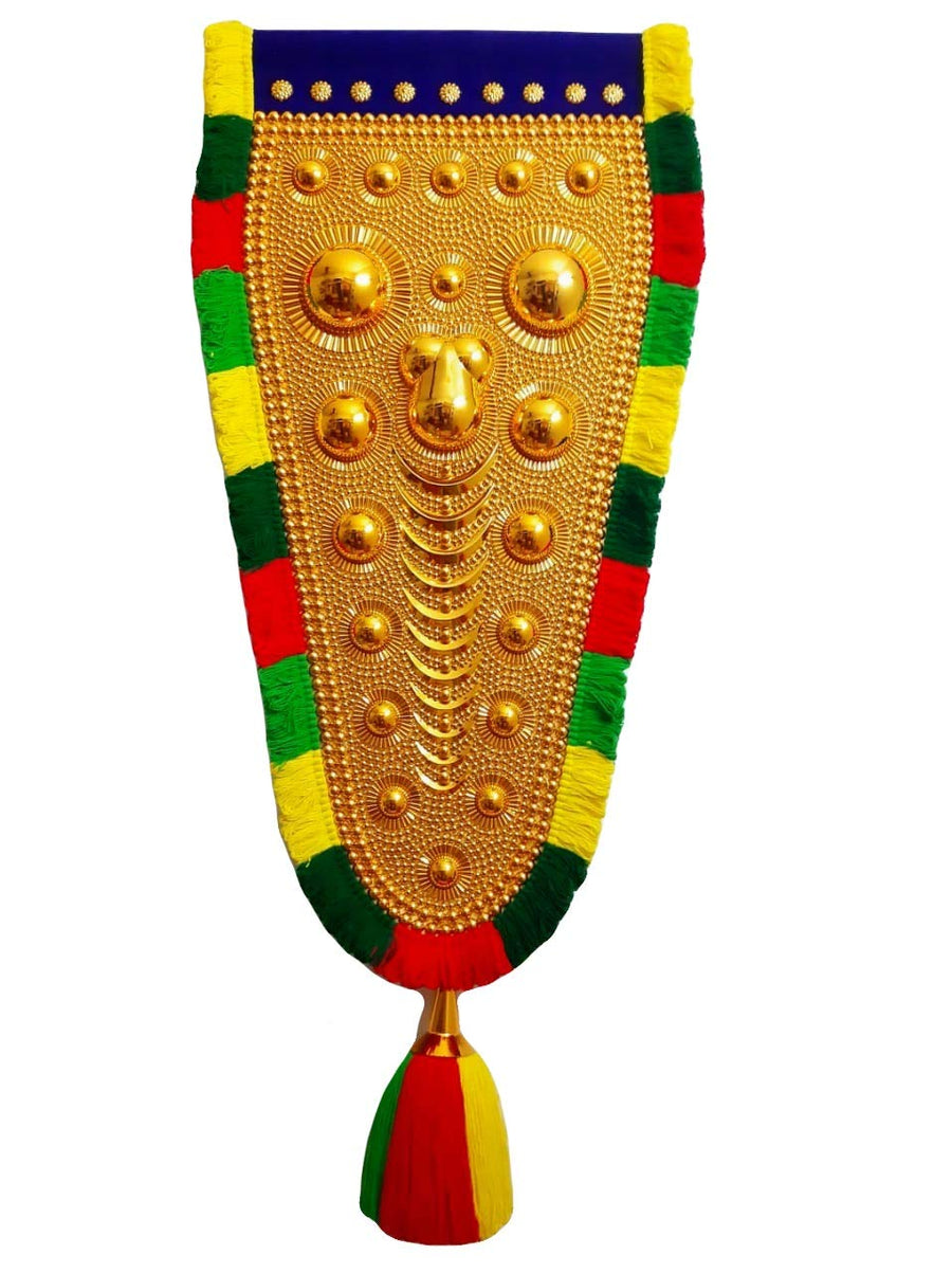 OAK N' OAK | 4 FEET | Kerala Traditional Gold Plated Ornamental Decorative Wall Hanging nettipattam (Caparison) by artisans from Kerala
