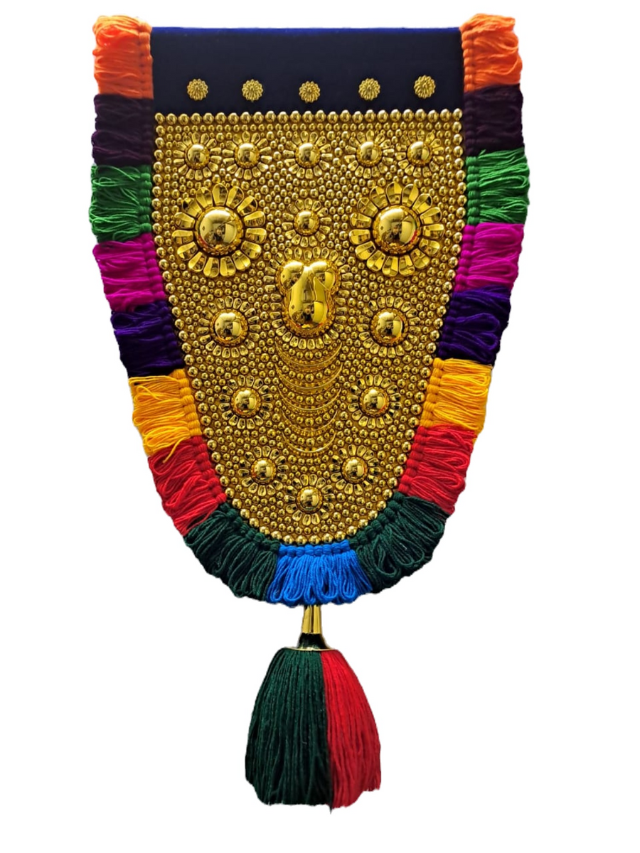 OAK N' OAK | 1.50 FEET | Kerala Traditional Gold Plated Ornamental Decorative Wall Hanging nettipattom (Caparison) by artisans from Kerala
