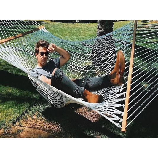 TWOTREE HAMMOCKS | 4 Ft. 4 in Wide x  11 Ft Overall Length |White Colour Polyester Rope Hammock | Single