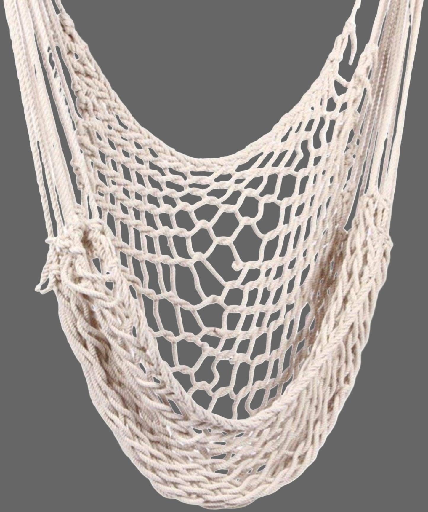 Cotton Rope Swing Hammock Chair for Indoor & Outdoor | Single Seater | Natural Cotton