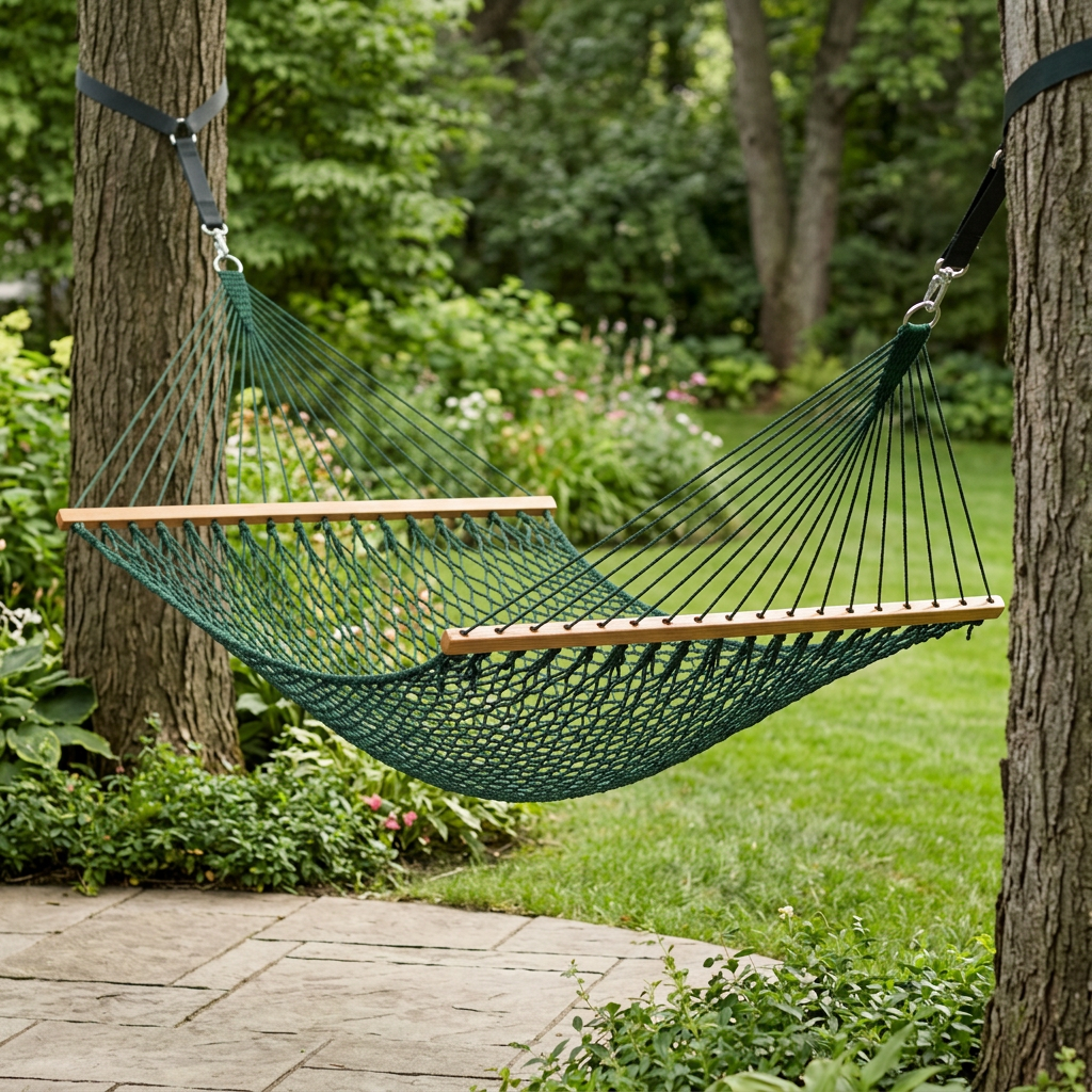 Green 3.8 Ft rope hammock lifestyle draft