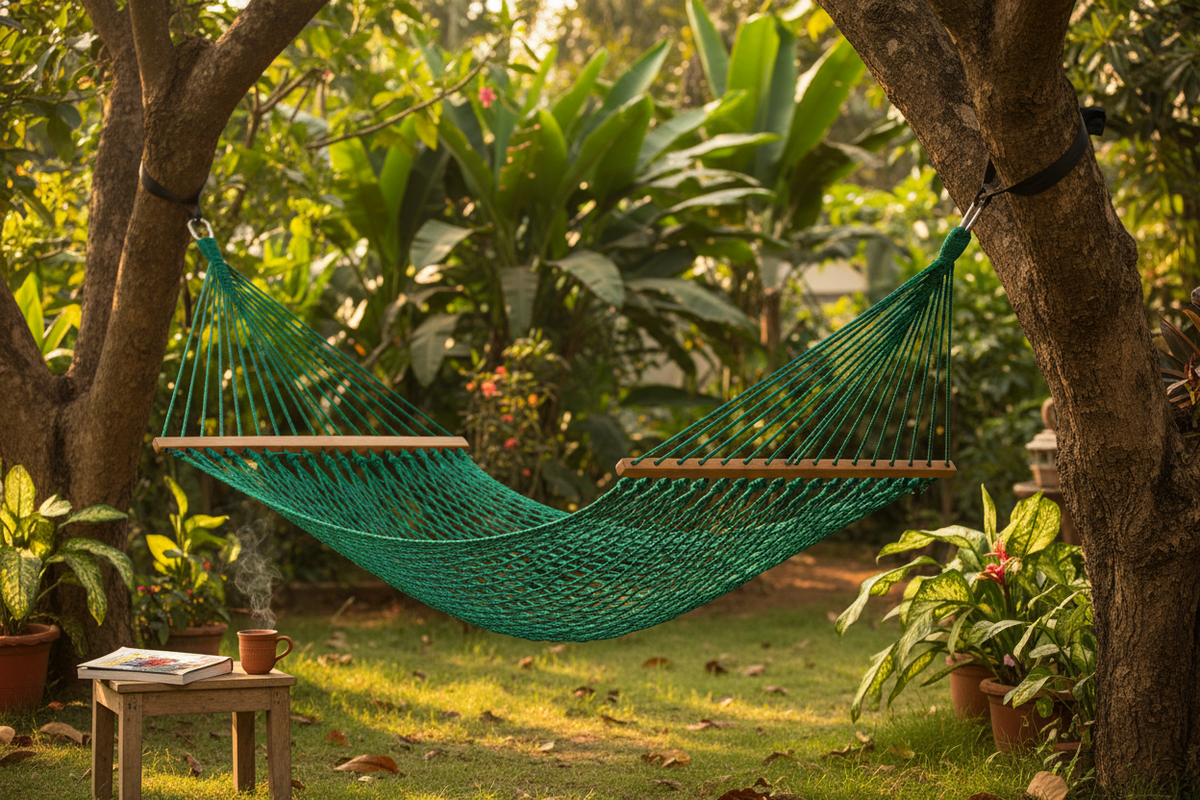 Green Single Hammock 3Ft Regenerated