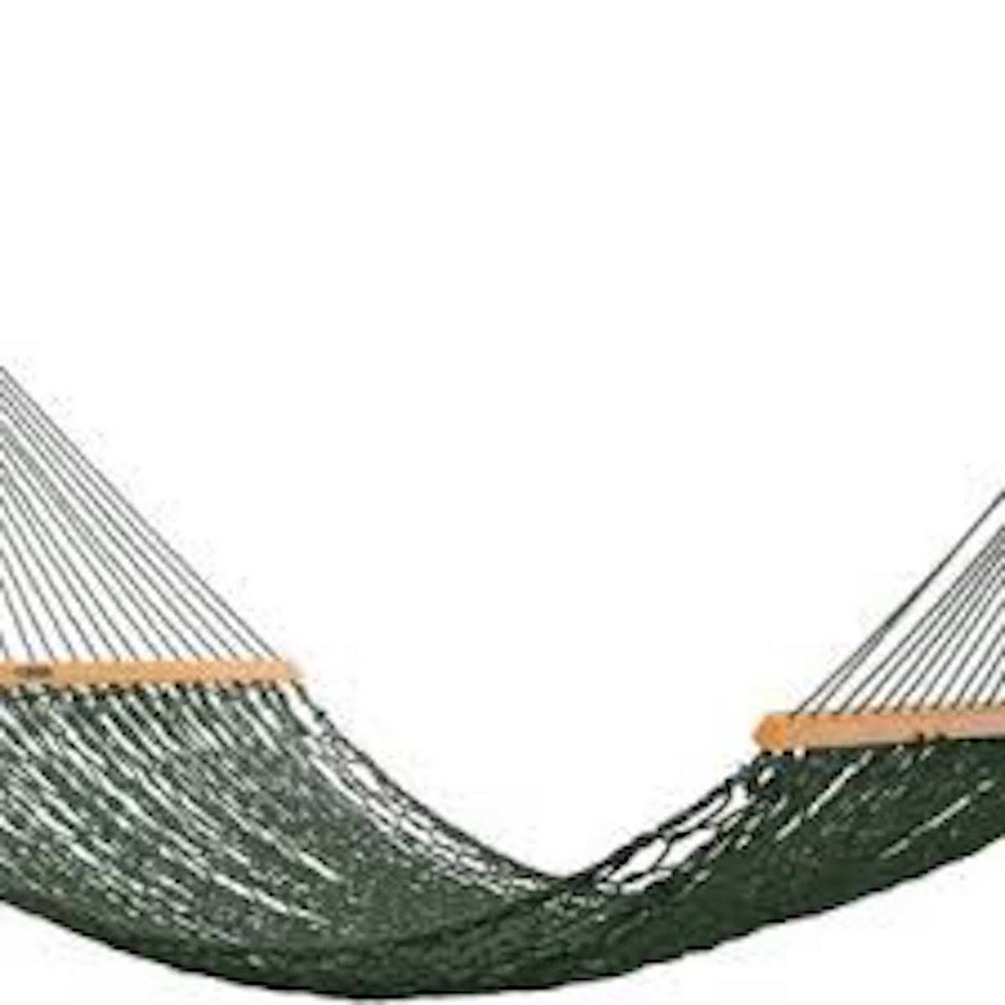 HAMMOCKSINDIA  |3 Ft. 8 in Wide x  11 Ft Overall Length | Green Colour Polyester Rope Hammock | Single