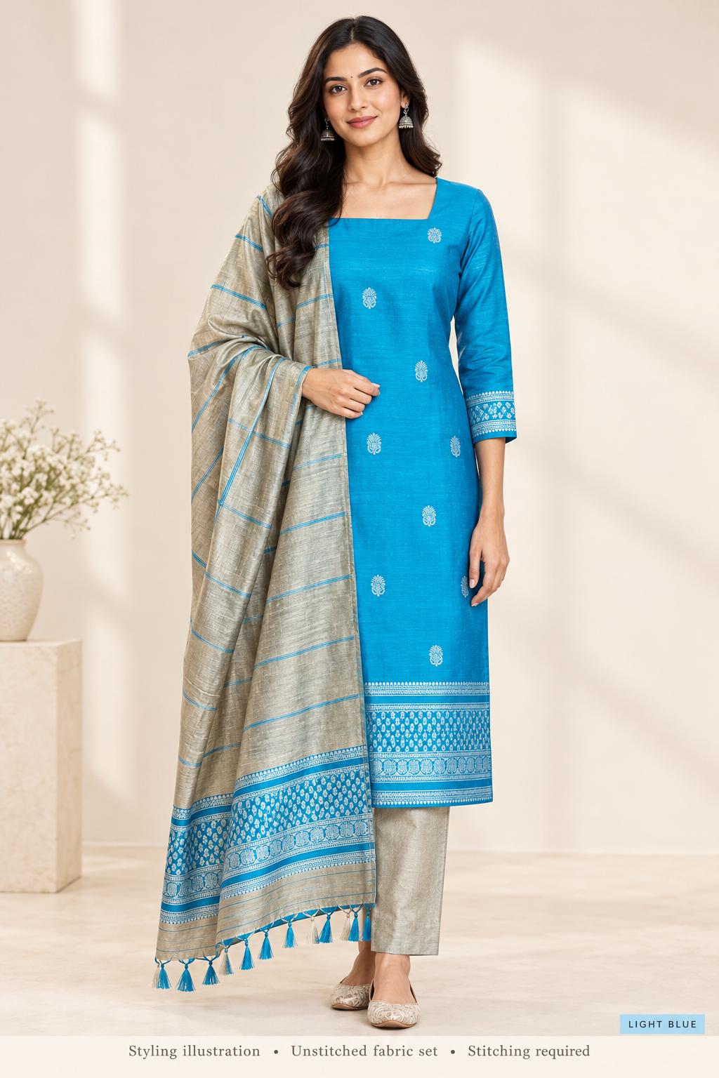 Light Blue suit styled on a model